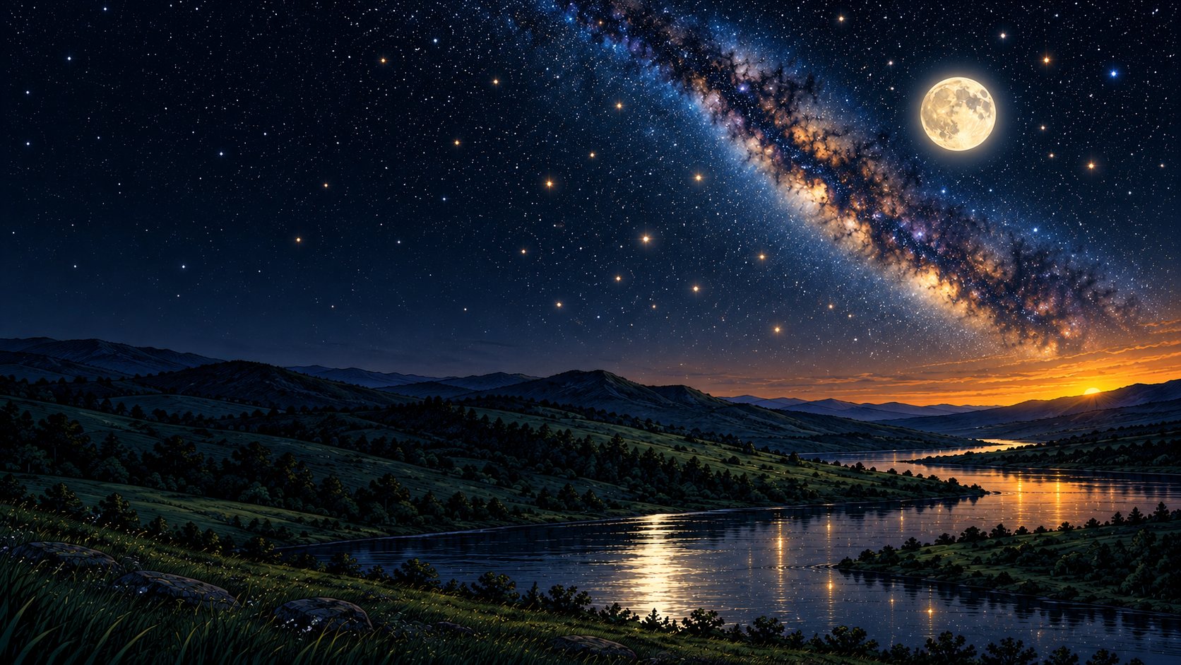 A painted night beneath the stars